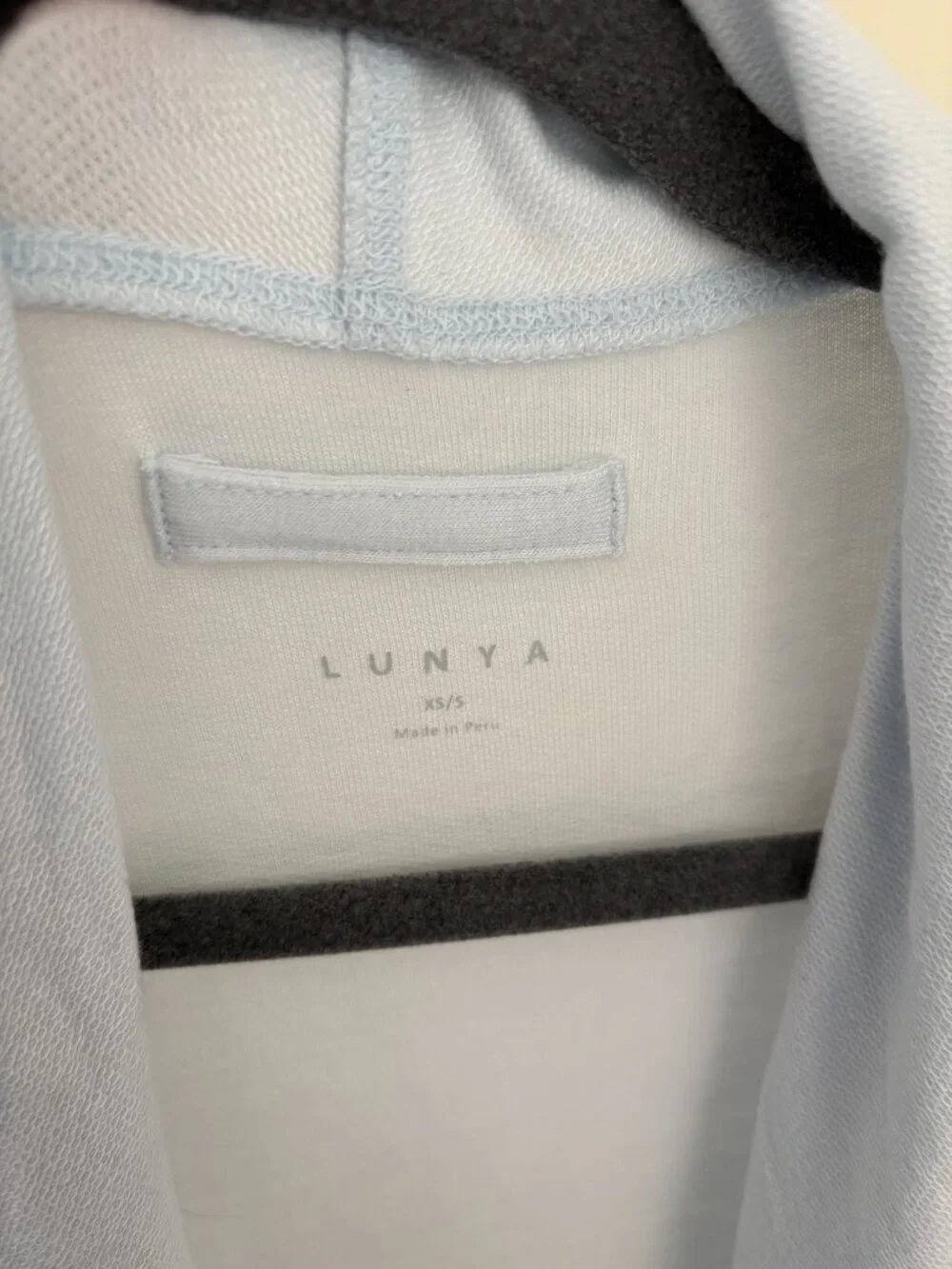 Lunya The Robe Organic Pima Cotton Bone Blue Size XS/S Pockets Belt